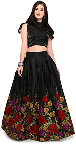 Izonme Women's satin lehenga choli (Free Size)