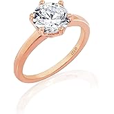 Amazon Essentials Sterling Silver Solitaire Ring set with Round Infinite Elements Cubic Zirconia (previously Amazon Collection)