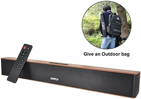 Wireless Sound Bar Brown Chialstar Portable Bluetooth Waterproof IPX5 Speakers Powerful Bass 21 Inch 12 Hours Playing Time with Subwoofer Remote Control