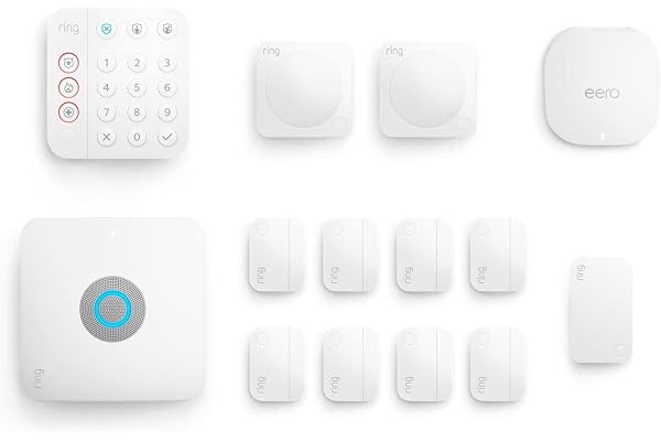 Ring Alarm Pro 13-Piece Kit (newest model) and eero Wi-Fi 6 Router - built-in eero Wi-Fi 6 extender and 30-day free Ring Protect subscription