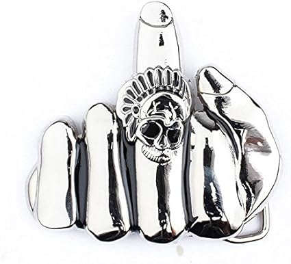 middle finger belt buckle
