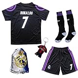 2017/2018 Real Madrid RONALDO #7 Third Soccer Kids Jersey & Short & Sock & Soccer Bag Youth Sizes (13-14 YEARS)