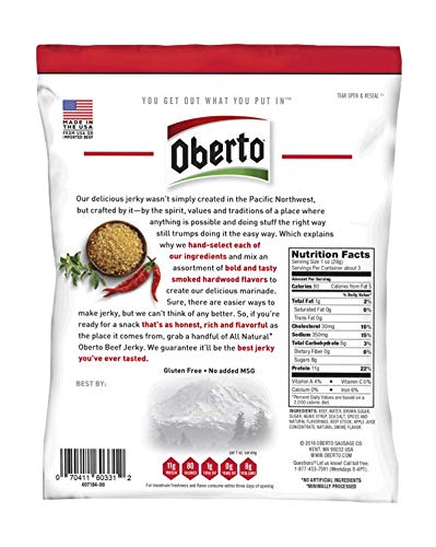 Oberto All-Natural Spicy Sweet Beef Jerky, 3.25 Ounce (Pack of 4)