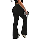 FAQUDY 3 Piece Plus Size Women’s Flare Leggings for Women High Waisted Yoga Pants Black Flared Leggings Bootcut Lounge Pants