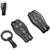facaizhu Heavy Metal Key Fob Cover Case Protector for Mercedes Benz, Keychain, Accessories for Mercedes Benz C E S M CLS CLK G Class(TypeC-Black)