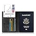 Fintie Passport Holder Travel Wallet - Premium Vegan Leather RFID Blocking Case Cover - Securely Holds Passport, Business Cards, Credit Cards, Boarding Passes, Black