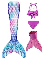 DNFUN Mermaid Tails for Swimming for Girls Monofin