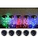 Fanme Solar Mason Jar Lights Lids 5 Pack 10LED Multi Colors Fairy String Light Screw Inserts for Mason Jar Charismas Wedding Garden Patio Home Décor Decorative Lighting (Steady)