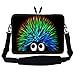 Meffort Inc 15 15.6 inch Neoprene Laptop Sleeve Bag Carrying Case with Hidden Handle and Adjustable Shoulder Strap - Cute Porcupine Design
