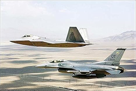 Amazon Com F A 22 Raptor F 16 Falcon Fighters 8x12 Silver Halide Photo Print Photographs Posters Prints