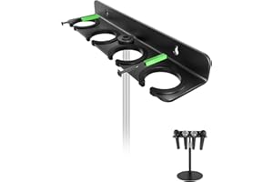 Etour [2025 Upgrade Multi Microphone Holder for Mic Stand Storage Organizer for Handheld Dynamic Wired and Wireless Mics Wall Mount or Rubber Padding to 5/8"-27 or 3/8"-16 Threaded - Up to 4 Mics