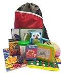 Travel Activity Bag Kit for Kids - Keep Preschool Children Busy in the Airplane orCar. For Boys or Girls Age 4-8. Backpack, Toys, Games, Crafts, Travel Cup and More. 12 Activity Bundle.