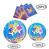 Baby Shark Themed Party Supplies Set - Baby Shark Plates and Napkins | Magical Baby Shark Birthday Party Decorations for Girls and Baby Shower