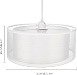 FRIDEKO HOME 2 Tier Light Shade Ceiling Lamp 30cm White Drum Shade view 6
