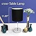 Simple Designs LT2007-BLK Chrome Mini Basic Table Lamp with Fabric Shade, Black