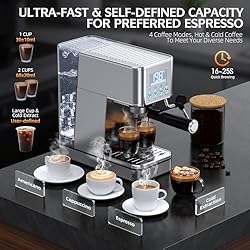 MONURO Espresso Machine, 20Bar Compact Stainless