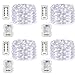 4 Pack Fairy Lights Fairy String Lights Battery Operated Waterproof 8 Modes Remote Control 50 Led String Lights 16.4ft Silver Wire Firefly lights for Bedroom Wedding Festival Decor (Cool White) primary