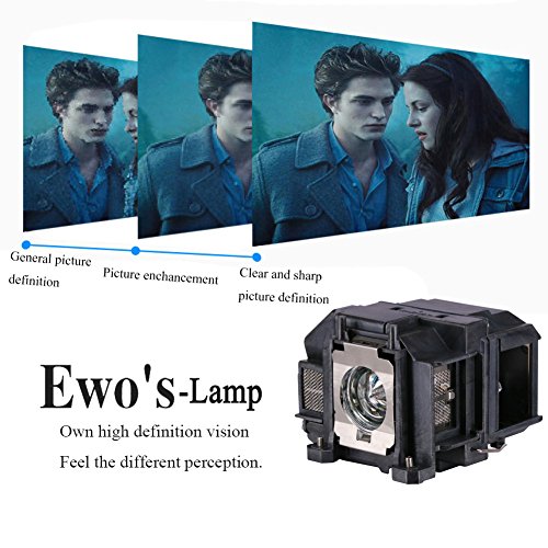 EWO'S Replacement Lamp for Epson v13h010l67 W12 S12 EX5210 EX7210 EX3210 EX3212 VS210 VS220 X12 PowerLite Home Cinema 500 707 710HD 750HD Elplp67 Replacement Projector Lamp Bulb - Thumbnail 5