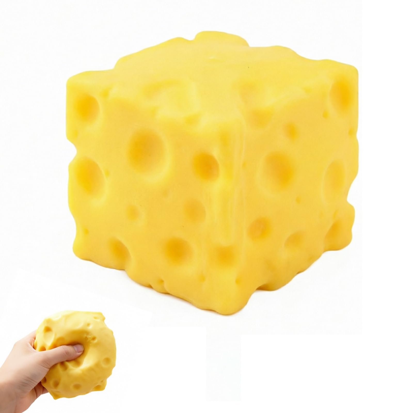 Cheese Squishy Toy, Small Squeezy Cheese Squishy Lovely Cute Cheese Stress Ball Realistic DesignSoft Squishy Stress Relief & Rebounding Sensory Fidget Toy for Adults