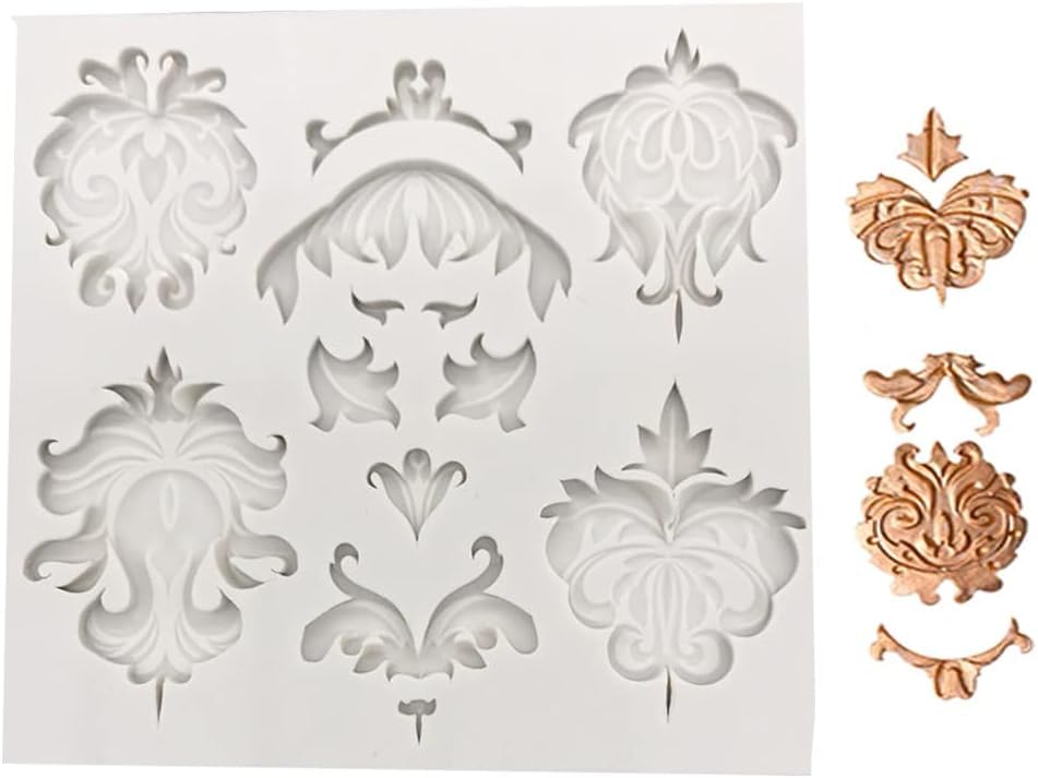 Selecto Bake Relief Baroque Vintage Silicone Fondant Moulds 3D Baking Cake Moulds for Cake Decorating Flower Lace Mould Jewelry Polymer Clay Crafting Projects