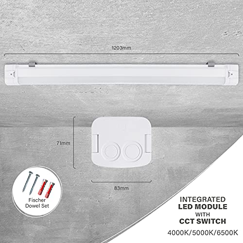 Paco Home LED Leuchte LED Feuchtraumleuchte 120cm 4400lm 36W LED Werkstattlampe verknüpfbar IP65 4000/5000/6500K… – Bild 4
