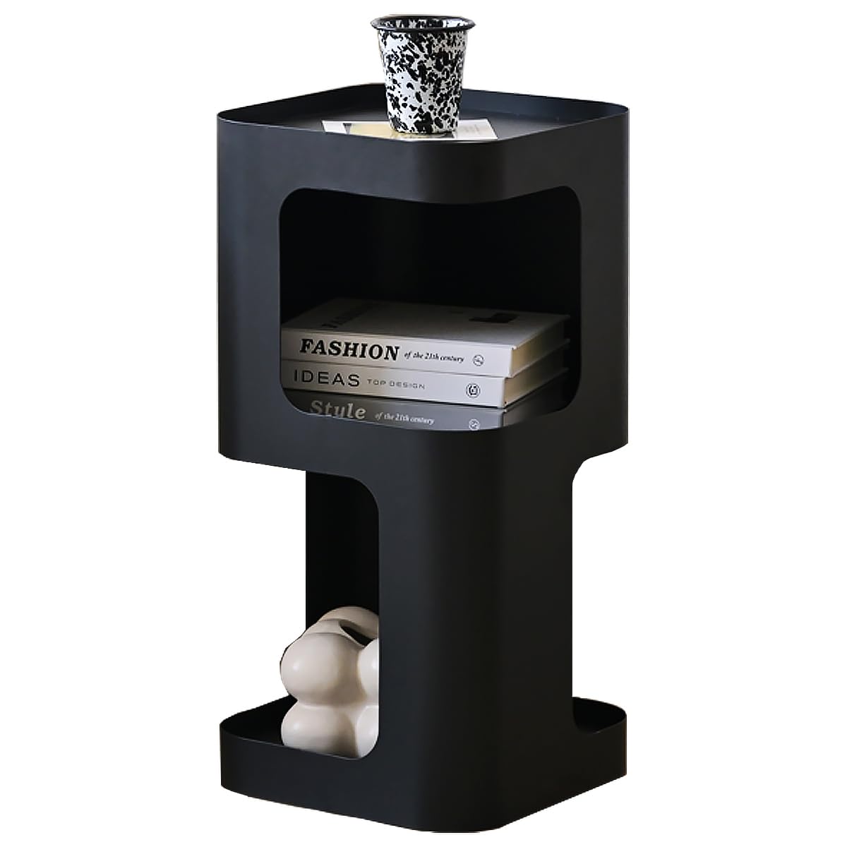 Photo 1 of **MINOR SCRAPES** ZHBHYZ Modern Side Table,Small end Table for Small Spaces,Metal nightstand with Storage Shelf,Space-Saving Bedside Table Accent Table Drink Tables for Living Room,Bedroom.No Assembly Required