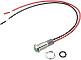 PATIKIL 2 Pack 8mm Green LED Indicator Light 12-24V Waterproof Metal Signal Lamp view 4