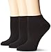 Hanes Women's Plus-Size 3 Pack Comfortsoft Extended Size Low Cut Sock, Black,Extended 10-12/Shoe 8-12