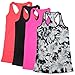 BollyQueena Women's Workout Camisole Round Neck Racerback Tank Top 4 Packs M