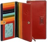 Visconti CB9 Multi Colored Soft Leather Bifold Wallet Purse Case