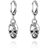 Gothic Skull Skeleton Dangle Earrings for Women Punk Halloween Drop Earrings for Halloween Accessories