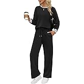 WIHOLL Lounge Sets for Women 2 Piece Travel Vacation Outfits Fall Sweatsuit Tracksuit