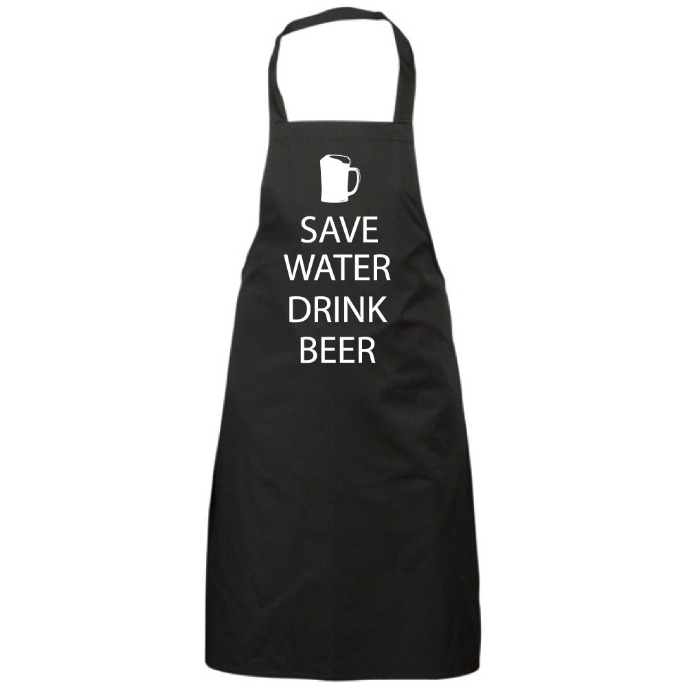 60 Second Makeover Limited Save Water Drink Beer Black Apron Novelty Gift Fathers Day Dad Funny Beer Gifts for men Aprons for Men Grandad Grandpa Husband Boyfriend