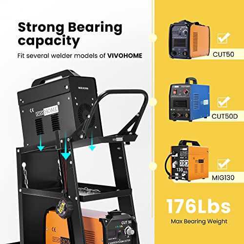 3-Tier Rolling Welding Cart With Wheels - Heavy Duty Mobile Storage For Welders
