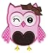 PatchMommy Iron On Applique Patch, Pink and Brown Owl - Kids Baby