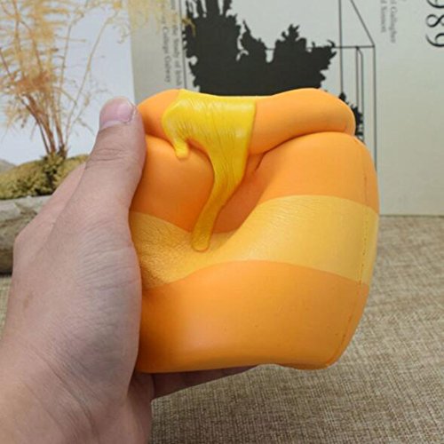 AhlsenL Funny Squishies Honey Jar Slow Rising Toys Rainbow Jumbo Cream Scented Time Killer Squeeze Kid Toy Charm Gift for Stress Relief (Honey jar)