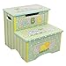 Teamson Kids - Safari Kids Wooden Crackled Step Stool with Storage