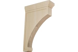 Ekena Millwork BKTW02X08X12GORW Extra Large Gomez Wood Wood Brackets, 2 1/2"W x 8"D x 12"H , Rubberwood