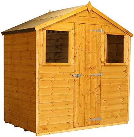 Green Planet UK - 4x6 Garden Storage Shed, Wooden Shiplap Dip Treated, Windows, Single Door, Apex Roof, Roof Felt & Floor Included, FSC Certified Timber, (4 x 6 / 4Ft x 6Ft) 3-5 Day Delivery