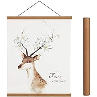 Magnetic Poster Hanger Frame, 17x22 17x24 17x31 Light Wood Wooden Magnet Canvas Artwork Print Dowel Poster Hangers Frames Han