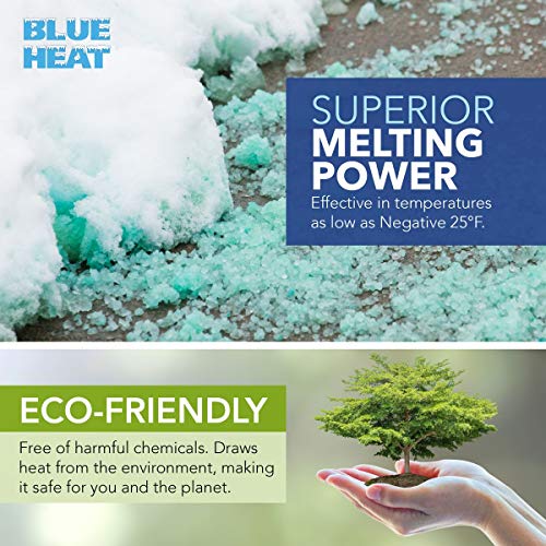 image for PELLETS OF FIRE Blue Heat Snow and Ice Melter Rock Salt - 50lbs Bucket