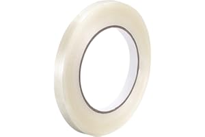 MECCANIXITY Filament Strapping Tape, 1/2 Inch x 55 Yards 5.3 Mil, Reinforced Fiberglass Tape Transparent