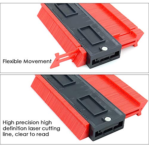 VSTM 2 Pack Contour Gauge Duplicator, 5 Inch 10 Inch Plastic Profile Copy Gauge Measure Ruler Contour Shape Duplicator for Precise Measurement Tiling Laminate Wood Marking Tool - Thumbnail 2