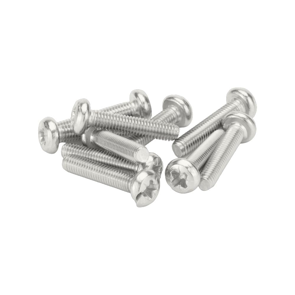 M4 (4mm x 35mm) Pozi Pan Head Machine Screws - A2 Grade Stainless Steel (Pack of 20)
