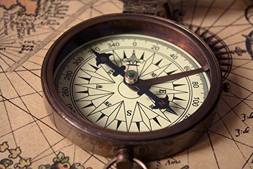 Personalized engraved sundial compass, Engraving on top lid and gnomon, Gift for all occasions, Christmas, New year, Graduation, Love gift, Get well soon, wedding anniversary. Free real leather case - Thumbnail 6