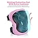 Kuxuan Girl's CIRA Pink Protective Gear Set Including Knee Pads Elbow Pads and Wrist Guards, for Kid Multi Sports Uses: Skateboarding, Roller Skating, Cycling, Balance Biking, and Scooter - Medium