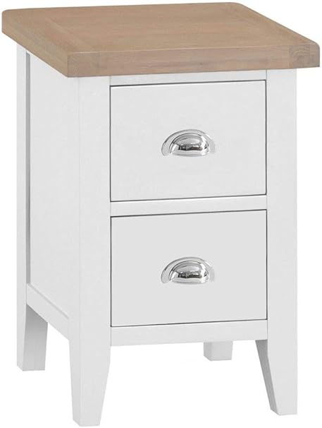 The Furniture Outlet Suffolk White Painted Oak Small Bedside Table Amazon Co Uk Kitchen Home