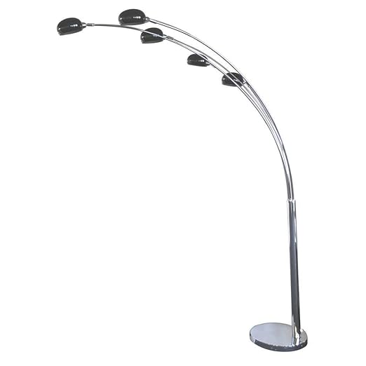 Arc Nero 5 Light Floor Lamp Black Glass Shades Litecraft Amazon