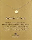 SOURBAN Elephant Shape Necklace Simple Gold Clavicle Chain with Card for Women