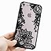 iPhone 6 Plus Case,iPhone 6s Plus Case,HUIYCUU Totem Henna Lace Flower Slim Fit Case Soft Bumper Border Matte Hard Back Cover Girls Paisley Datura Design for iPhone 6 / 6S Plus 5.5 inch,Black Mandala